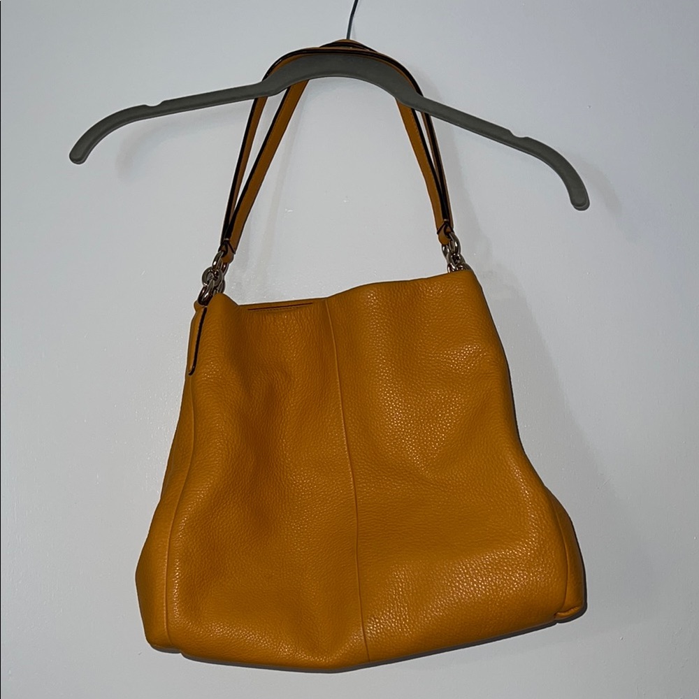 Coach Madison Leather Phoebe Shoulder Bag in Yellow